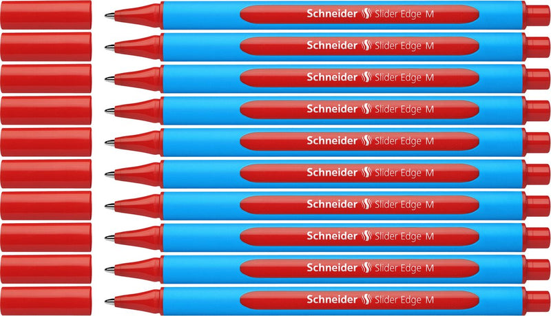 Schneider schrijfwaren schneider balpen - slider edge - penpunt m - schrijfkleur rood - 10 stuks - s-152102-10