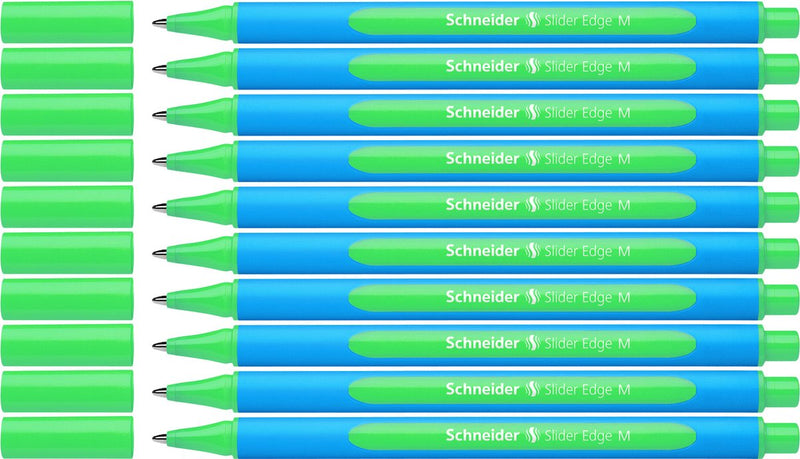 Schneider schrijfwaren schneider balpen - slider edge - m - groen - 10 stuks - s-152104-10
