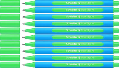 Schneider schrijfwaren schneider balpen - slider edge - penpunt xb - schrijfkleur groen - 10 stuks - s-152204-10