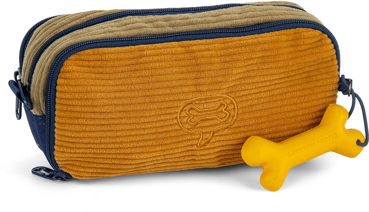 Stones and bones rowan 2.0 - etui - pennenzak voor kinderen - 3 vakken - corduroy - kaki honing