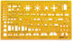 Aristo architecten combisjabloon - schaal 1:100 - met inktnoppen - oranje transparant - ar-5061