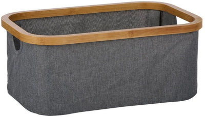 Alpina opbergmand bamboe – opbergsysteem met handgrepen 38x26x16cm – bamboe mand voor badkamer, woonkamer en kast