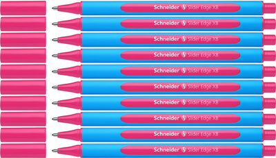 Schneider schrijfwaren schneider balpen - slider edge - penpunt xb - schrijfkleur roze - 10 stuks - s-152209-10