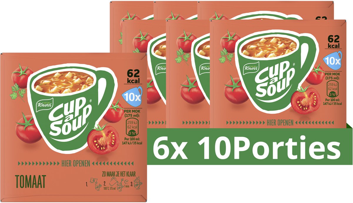 Knorr cup a soup - tomaat - zonder toegevoegde smaakversterkers en conserveermiddelen - 60 porties