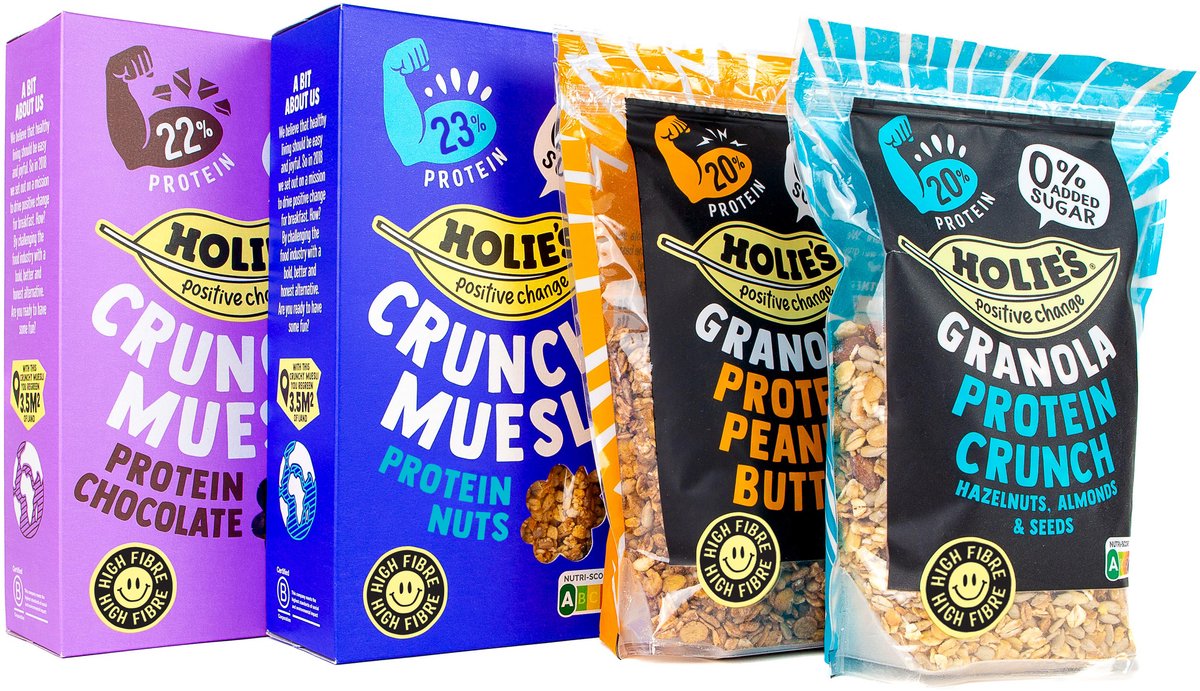 Holie's protein mixdoos 2x 350gr + 2x 400gr - ontbijtgranen - suikervrij - gezond - vegan