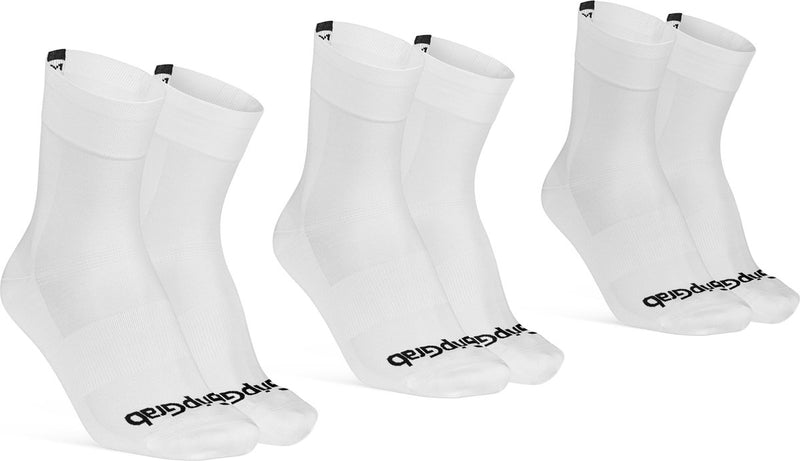 Gripgrab - lightweight sl 3pack performance zomer fietssokken 3 paar coolmax wielersport sokken regular cut - wit - unisex - maat s (38-41)