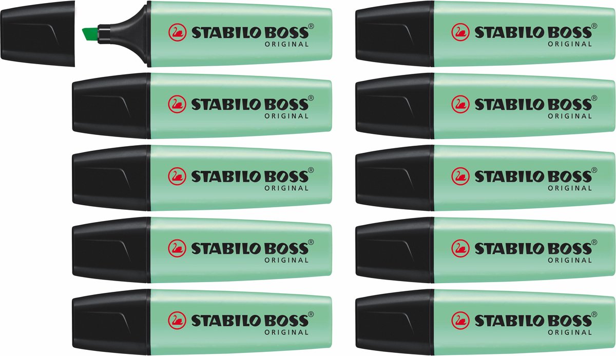 Stabilo boss original pastel - markeerstift - markeren met pastelkleuren - vleugje mint - doos 10 stuks