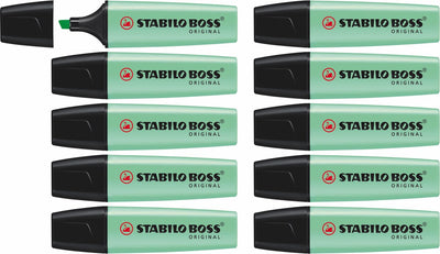 Stabilo boss original pastel - markeerstift - markeren met pastelkleuren - vleugje mint - doos 10 stuks