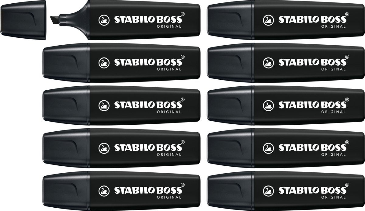 Stabilo boss original - markeerstift - zwart - doos 10 stuks