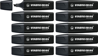 Stabilo boss original - markeerstift - zwart - doos 10 stuks