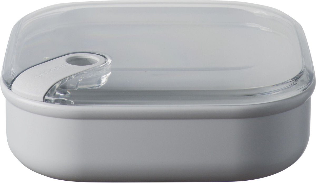 Omada - pull box lunchbox vierkant laag 1 liter - polypropyleen - grijs -