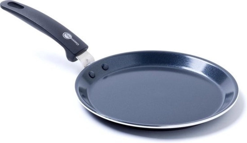 Greenpan essentials pannenkoekenpan 28cm - pfas-vrije antikleeflaag - pan inductie - keramische pan - ovenbestendig tot 180�c - koudgrepen - zwart