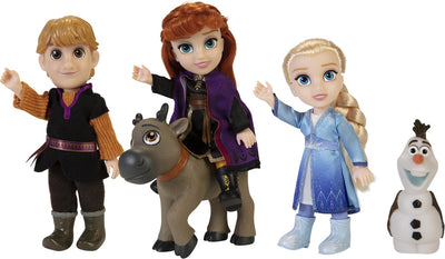 Jakks disney frozen 2 kleine poppen 5-delige cadeauset 15cm (kristoff, anna, sven, elsa, olaf)