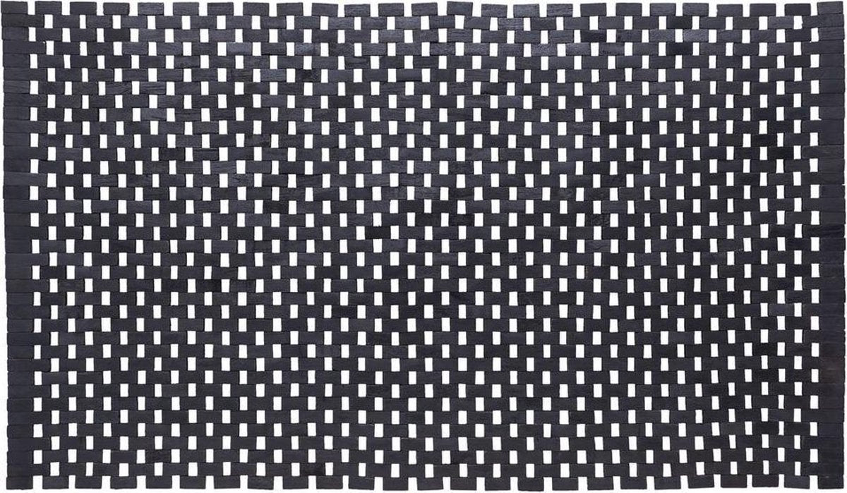 Sealskin woodblock - badmat 52x90 cm - 100% gerecycled hout - teak zwart