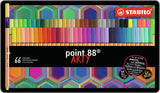 Stabilo point 88 - premium fineliner - fine 0,4 mm - metalen etui met 66 stuks - met 65 verschillende kleuren - afbeelding 1