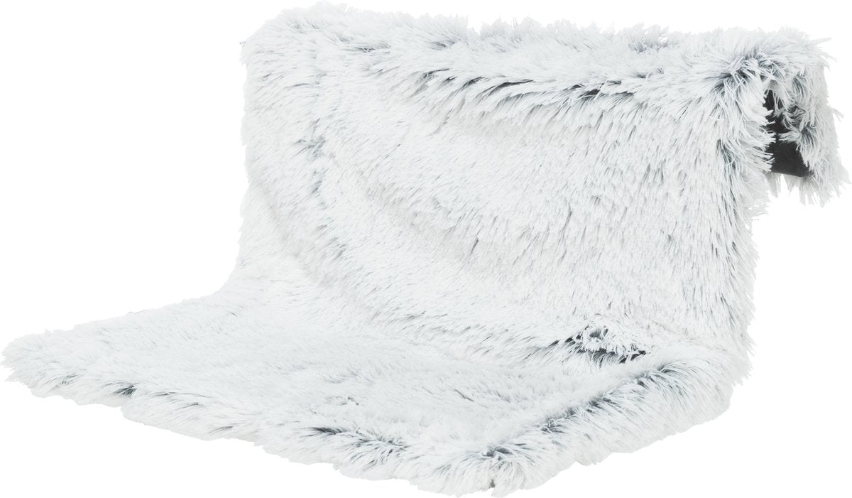 Trixie - kattenmand - radiator hangmat harvey - langhaar pluche velours - wit zwart - 45x31x26 cm