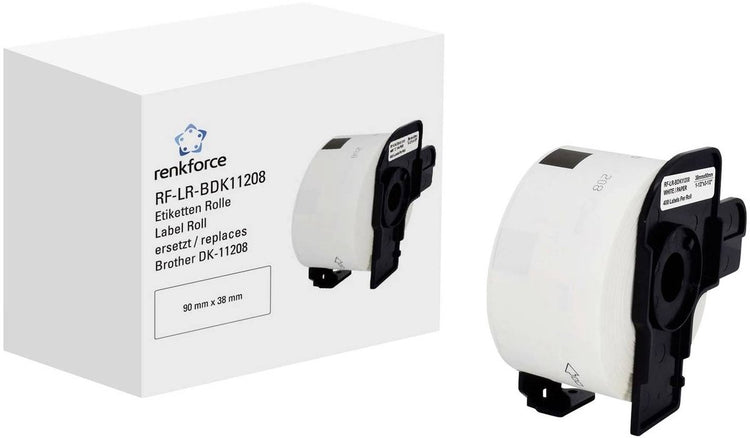 Renkforce rf-6027494, wit, zelfklevend printerlabel, doorlopend etiket, rol, papier, direct thermisch
