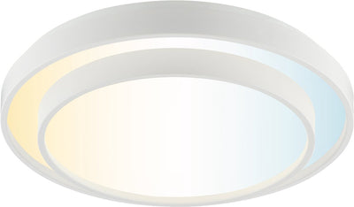 Brilliant faruz - plafondlamp - ø 39 cm - led 10w - cct - 3000k-6500k - dimbaar - nachtlicht - timer - afstandsbediening - wit