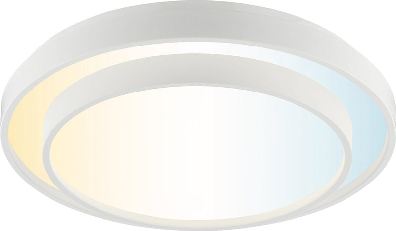 Brilliant faruz - plafondlamp - ø 39 cm - led 10w - cct - 3000k-6500k - dimbaar - nachtlicht - timer - afstandsbediening - wit