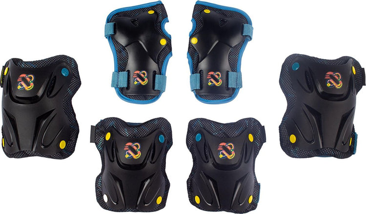 Nijdam skate beschermset kinderen - path defender - zwart blauw - m