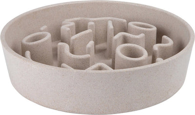 District 70 bamboo slowfeeder beige - hondenvoerbak - ø21 cm