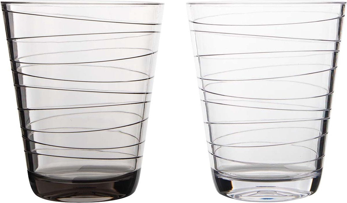 Gimex - linea line - waterglas - streepjes- 300 ml - 2 stuks
