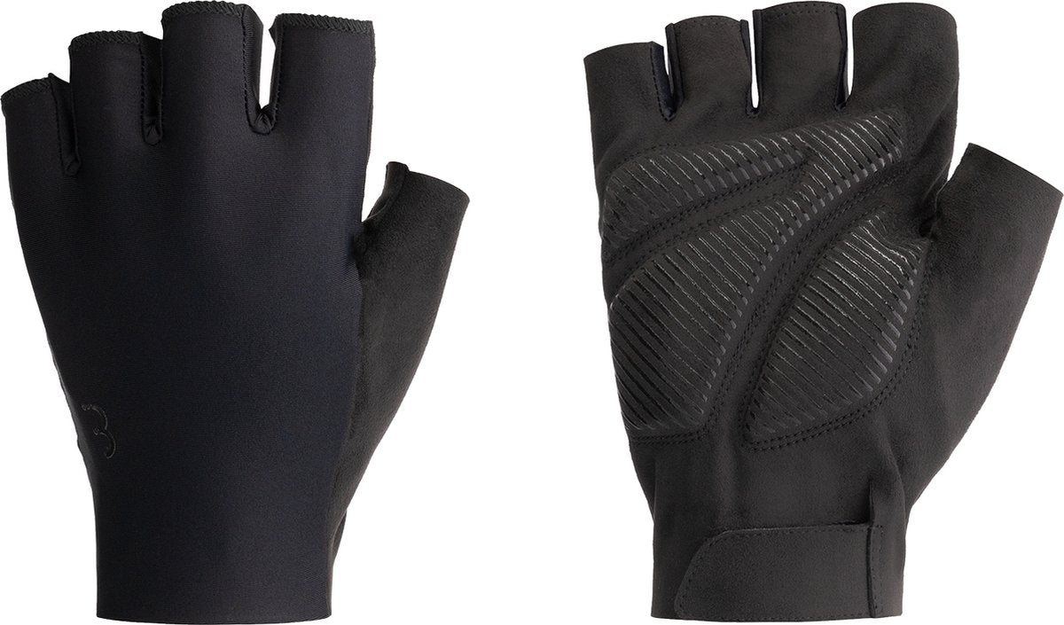 Bbb cycling highsupport - fietshandschoenen zomer - 10 - 25 °c - volledige padding - antislip handpalm - unisex wielrenhandschoenen - zwart