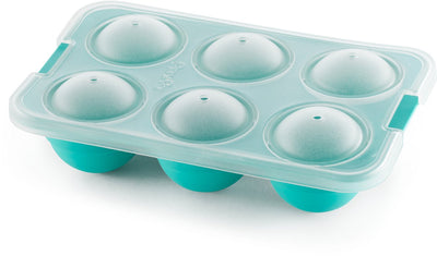 Lékué ijsblokjesvorm - xl - met deksel - rond - turquoise