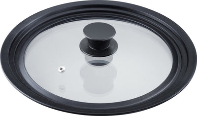 Westmark universele deksel met siliconen rand – veelzijdig voor potten en pannen met een diameter van 16 – 20 cm, hittebestendig veiligheidsglas – 215 × 215 × 48 mm