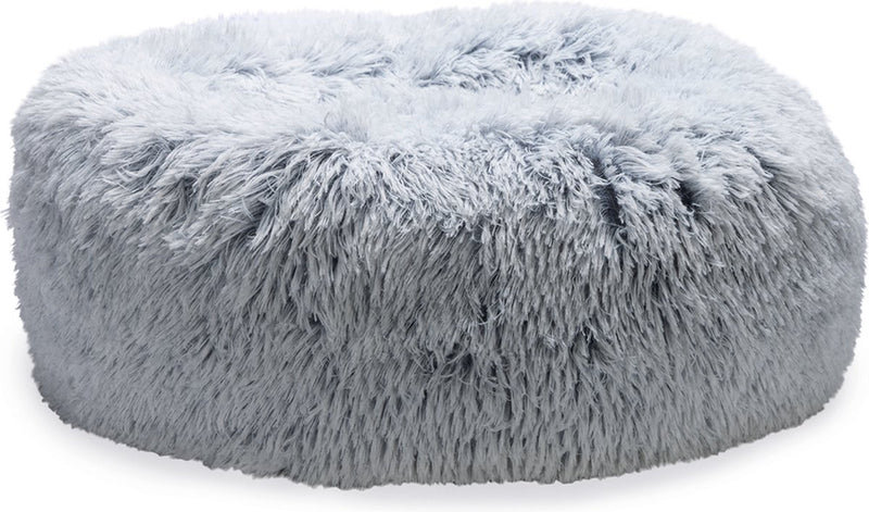 Beeztees siba - orthopedische - donut hondenmand - fluffy hondenmand - kattenmand - grijs - 50x50x20 cm