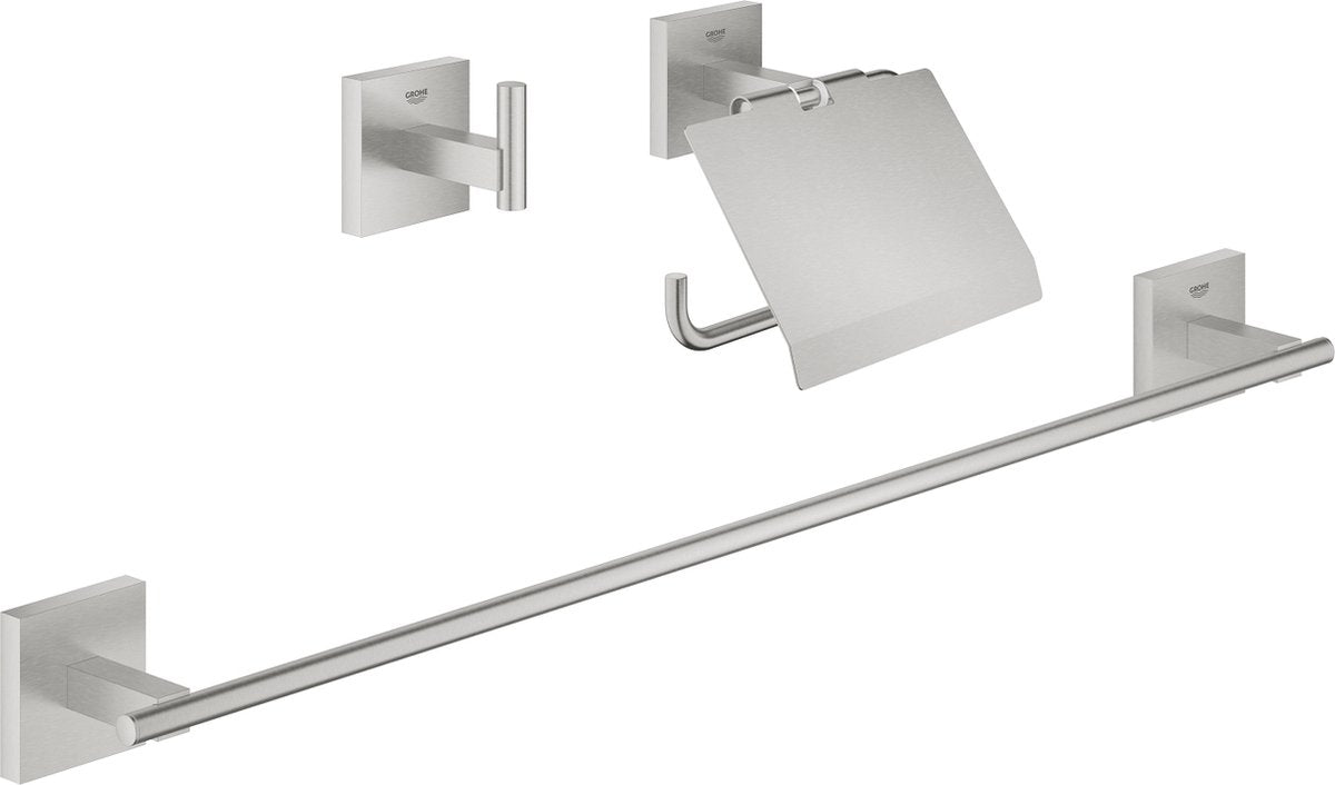 Grohe start cube accessoireset - 3-in-1 - supersteel (rvs look)