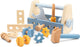 Woet ® houten gereedschapskist voor kinderen - 15 delig speelgoed gereedschap - inclusief hamer, schroevendraaier en accessoires - fsc - vanaf 3 jaar