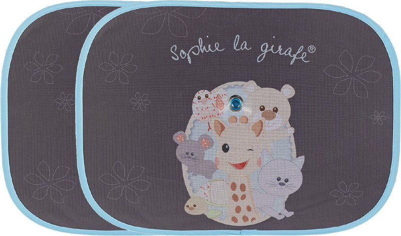 Sophie de giraf zonnescherm auto - zonnewering voor kind - 49 x 36 cm - 2 stuks