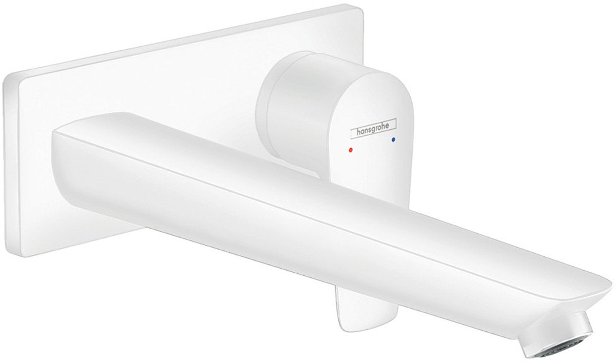 Hansgrohe talis e - wastafelmengkraan - ééngreeps bediening - met afvoerplug - 225mm maat - mat wit