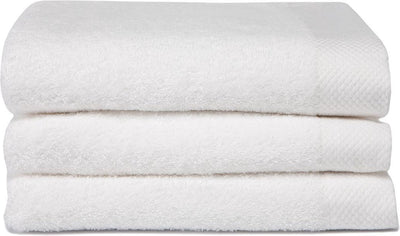 Seahorse pure badhanddoek - set van 3 - katoen - superzacht - badstof - 60x110 cm - wit