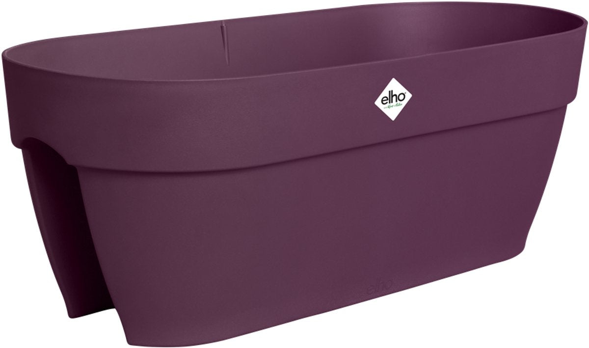 Elho vibia campana flower bridge 60 - balkonbak met ophanging - 100% gerecycled plastic - l 59 x b 26 x h 22 cm - esdoorn paars
