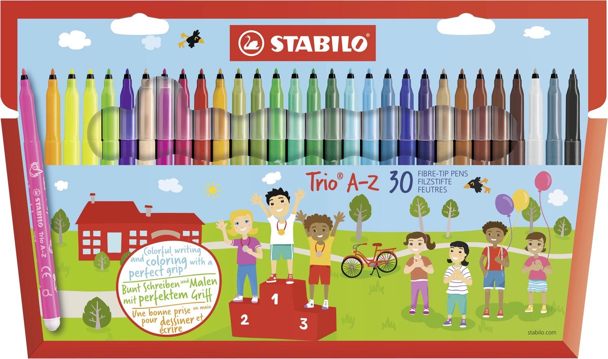 Stabilo trio a-z - viltstift - set met 30 stuks