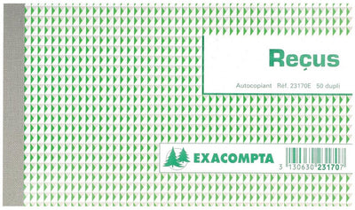 Exacompta - reçus, ft 10,5 x 18 cm, franstalig, dupli (2 x 50 vel)