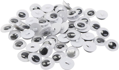 Creativ company wiebelogen - zwart wit - opnaai oogjes knuffels poppen maken - opnaaien - 10 mm - 50 paar - 100 stuks