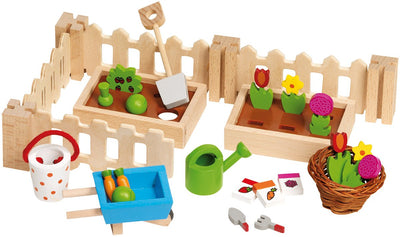 Goki poppenhuisaccessoires: mijn kleine tuin, bloembed 8x5x3cm, 3