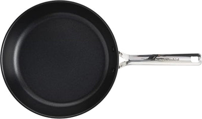 Kitchenaid stainless steel koekenpan 28cm - pfas-vrije antikleeflaag - koekenpan inductie - keramische pan - ovenbestendig tot 160°c - zilver