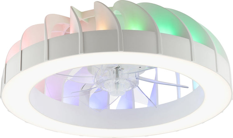 Brilliant fanora - plafondventilator - met verlichting - led 30w - 2700k-6500k - dimbaar - wit - zeer stil