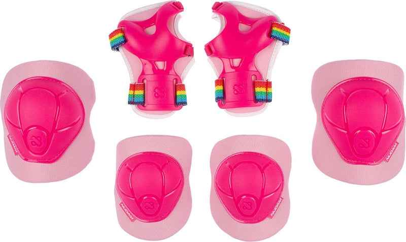 Nijdam skate beschermset kinderen - pink rainbows - roze wit - s