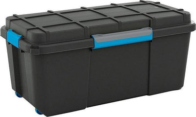 Kis scuba opbergbox l - 80l - 78x39,5x35cm - zwart blauw clips