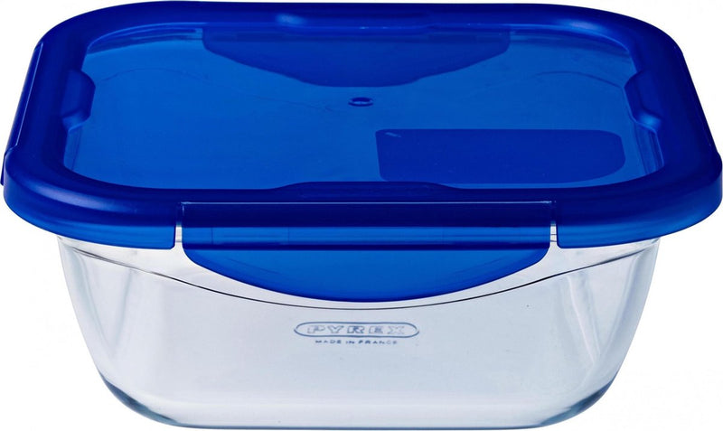 Pyrex - cook go schaal vierkant met deksel 0,8 liter - transparant
