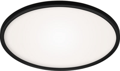 Briloner slim - led plafonniére - plafondlamp met achtergrondverlichting - 22 watt - 3000 lumen - 4000 kelvin - wit-zwart