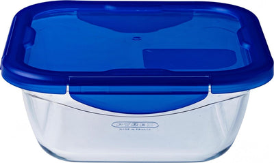 Pyrex - cook go schaal vierkant met deksel 0,8 liter - transparant