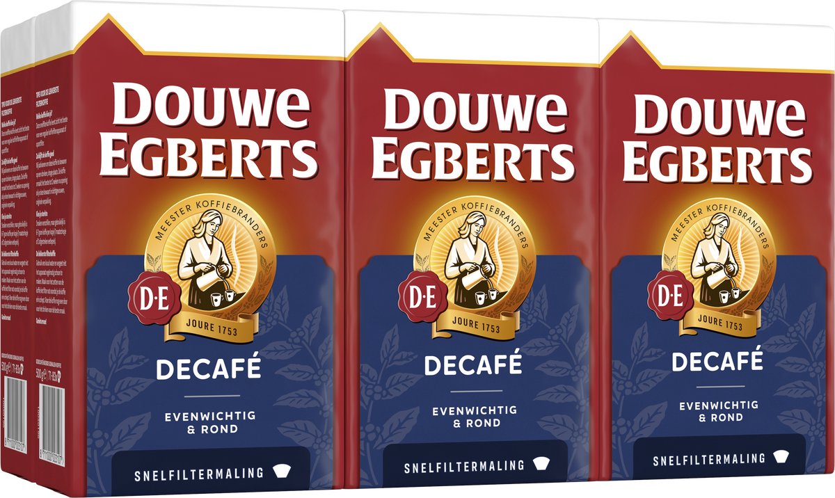 Douwe egberts decafé filterkoffie - 6 x 500 gram