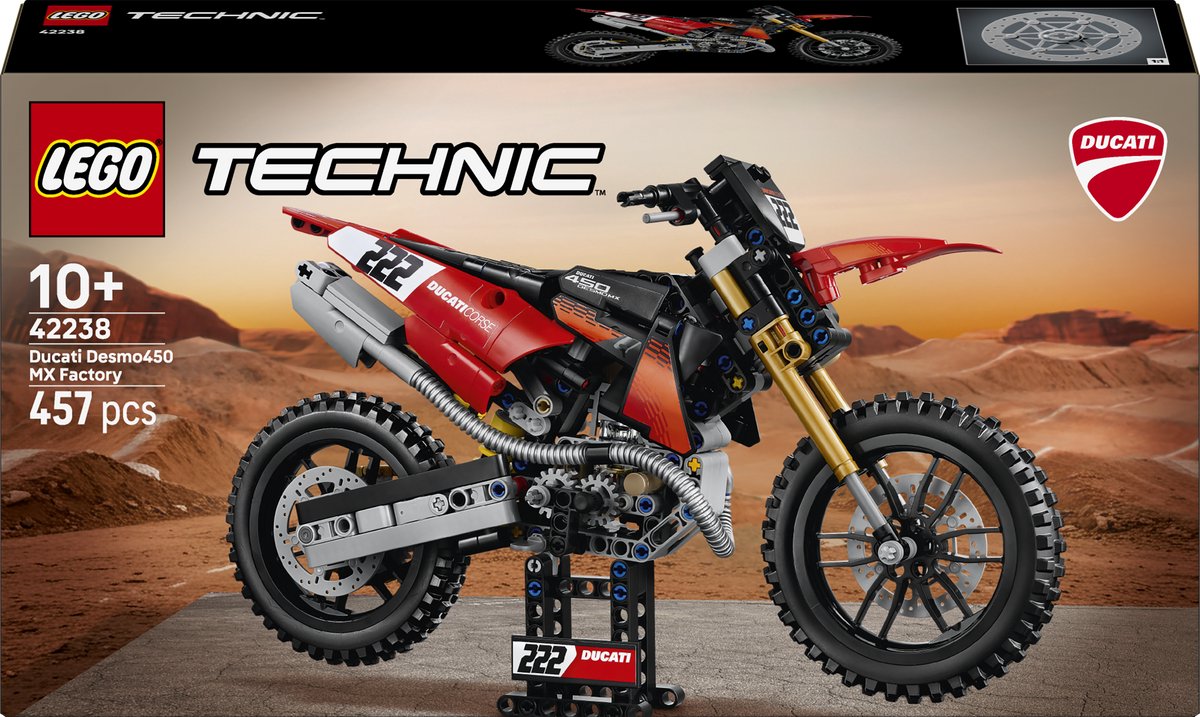 Lego technic ducati desmo450 mx factory motor speelgoed voor kinderen 42238