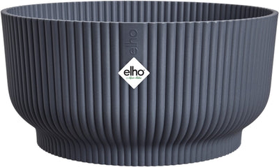 Elho vibes fold bowl 25 - plantenschaal voor binnen - 100% gerecycled plastic - ø 24.9 x h 12.1 cm - antraciet